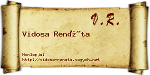 Vidosa Renáta névjegykártya