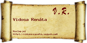 Vidosa Renáta névjegykártya